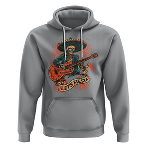 Day of the Dead Hoodie Mexican Skeleton With Guitar Machiari Musican Let's Fiesta Dia De Los Muertos TS02 Sport Gray Printyourwear