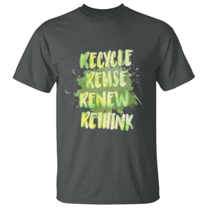 Earth Day T Shirt Recycle Reuse Renew Rethink The Four Rs Go Green TS02 Dark Heather Printyourwear