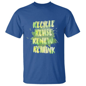 Earth Day T Shirt Recycle Reuse Renew Rethink The Four Rs Go Green TS02 Royal Blue Printyourwear