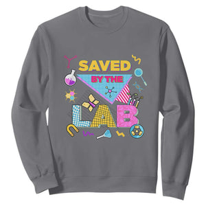 Lab Week Sweatshirt Saved By The Lab Retro Medical Laboratory Tech TS02 Charcoal Printyourwear