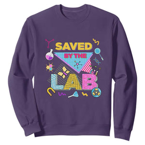 Lab Week Sweatshirt Saved By The Lab Retro Medical Laboratory Tech TS02 Purple Printyourwear