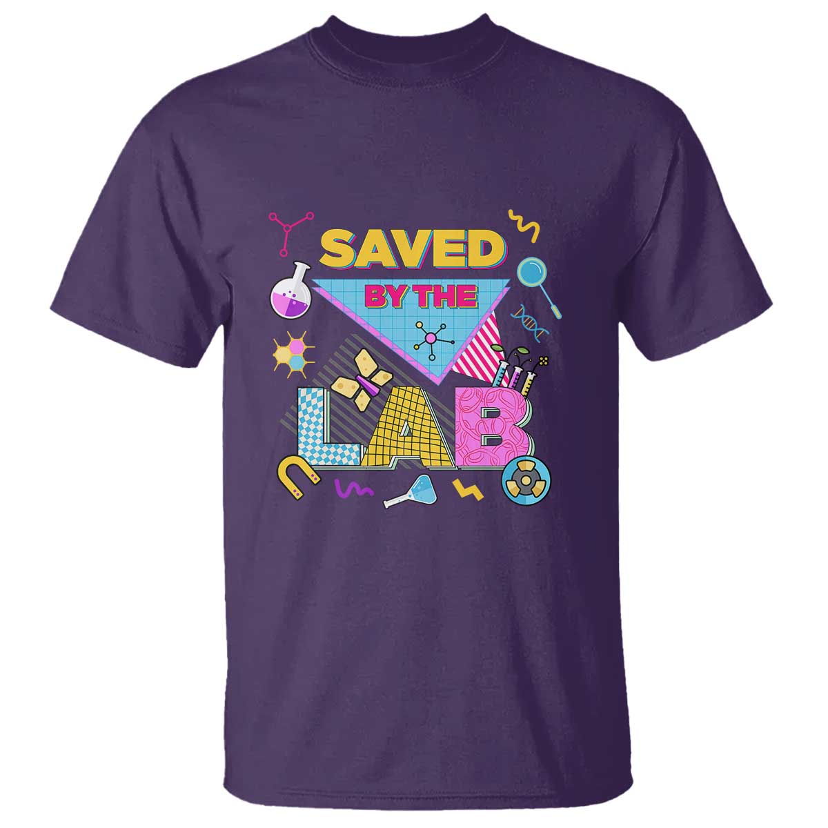 Lab Week T Shirt Saved By The Lab Retro Medical Laboratory Tech TS02 Purple Printyourwear