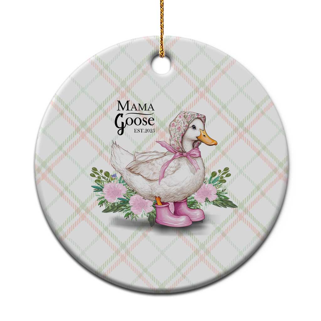 Mama Goose Est 2025 Ceramic Ornament Vintage New Mom Mothers Day TS02 1pc Christmas Plaid Print Your Wear