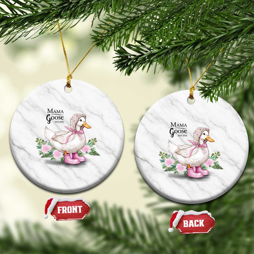 Mama Goose Est 2025 Ceramic Ornament Vintage New Mom Mothers Day TS02 1pc White Marble Print Your Wear