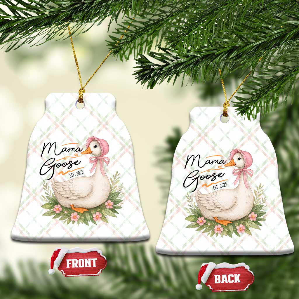 Mama Goose Est 2025 Ceramic Ornament Retro New Mom Mothers Day TS02 Print Your Wear