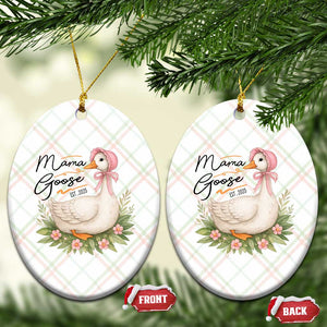 Mama Goose Est 2025 Ceramic Ornament Retro New Mom Mothers Day TS02 Print Your Wear