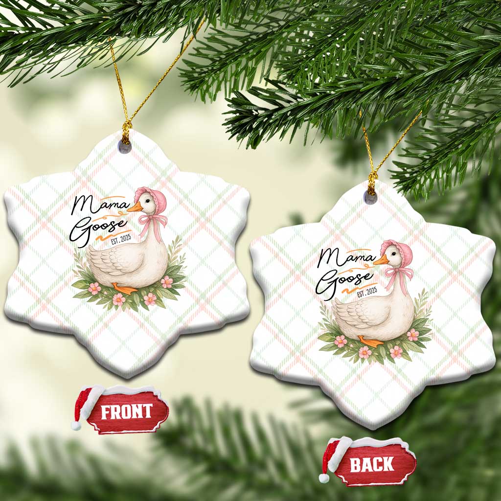Mama Goose Est 2025 Ceramic Ornament Retro New Mom Mothers Day TS02 Print Your Wear
