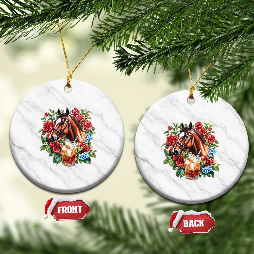 Ky Derby Day Party Ceramic Ornament Mint Juleps and Roses Horse Racing TS02 1pc White Marble Print Your Wear