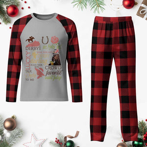 Talk Derby To Me Plaid Pajama Set Horse Riders Ky Racing Day TS02 Buffalo Plaid Print Your Wear