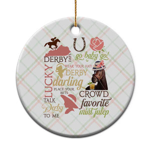 Talk Derby To Me Ceramic Ornament Horse Riders Ky Racing Day TS02 1pc Christmas Plaid Print Your Wear