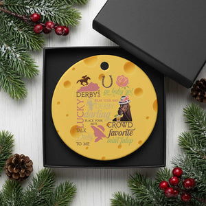 Talk Derby To Me Ceramic Ornament Horse Riders Ky Racing Day TS02 1pc Yellow Cheese Print Your Wear