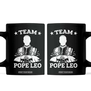 Team Pope Leo XIV Coffee Mug Vintage Catholic Faith Historical Religious Support TS02 Black Print Your Wear