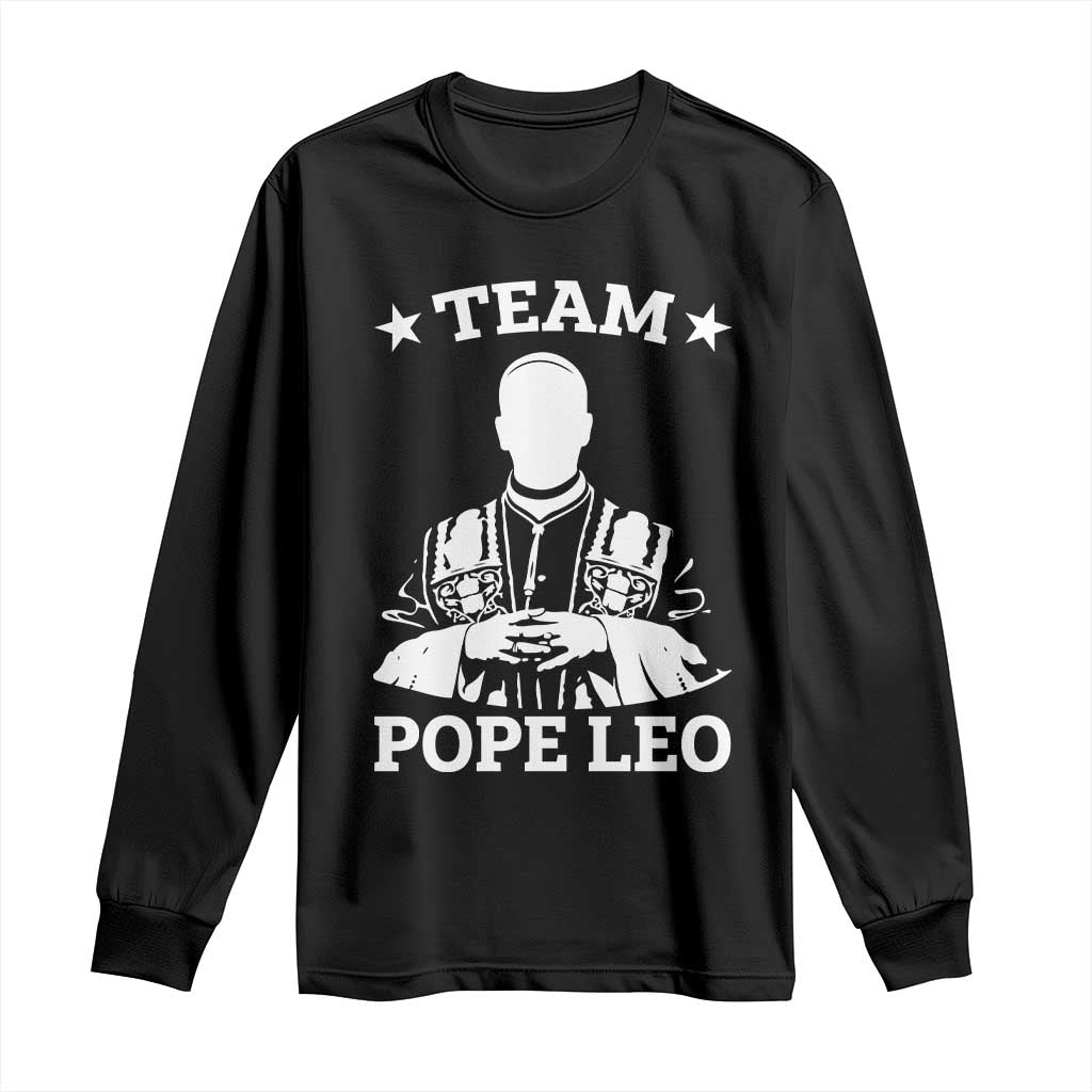 Team Pope Leo XIV Long Sleeve Shirt Vintage Catholic Faith Historical Religious Support TS02 Black Print Your Wear