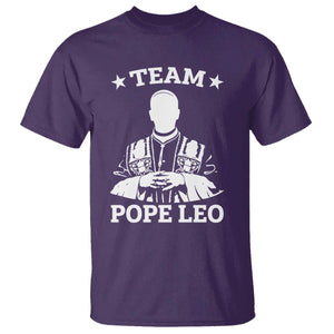 Team Pope Leo XIV T Shirt Vintage Catholic Faith Historical Religious Support TS02 Purple Print Your Wear