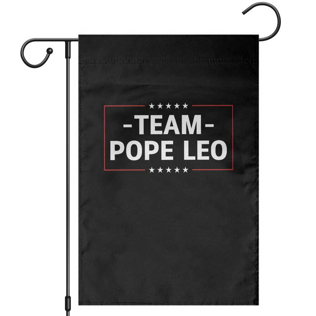 Team Pope Leo XIV Garden Flag Catholic Pride Religious Faith Solidarity TS02 Black Print Your Wear