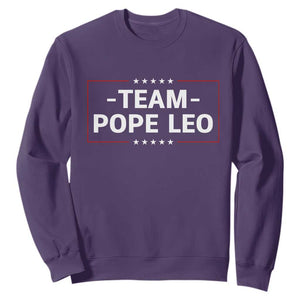 Team Pope Leo XIV Sweatshirt Catholic Pride Religious Faith Solidarity TS02 Purple Print Your Wear