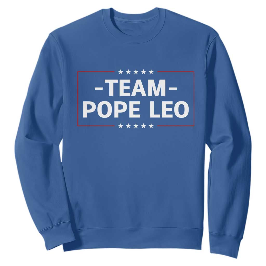 Team Pope Leo XIV Sweatshirt Catholic Pride Religious Faith Solidarity TS02 Royal Blue Print Your Wear