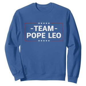 Team Pope Leo XIV Sweatshirt Catholic Pride Religious Faith Solidarity TS02 Royal Blue Print Your Wear