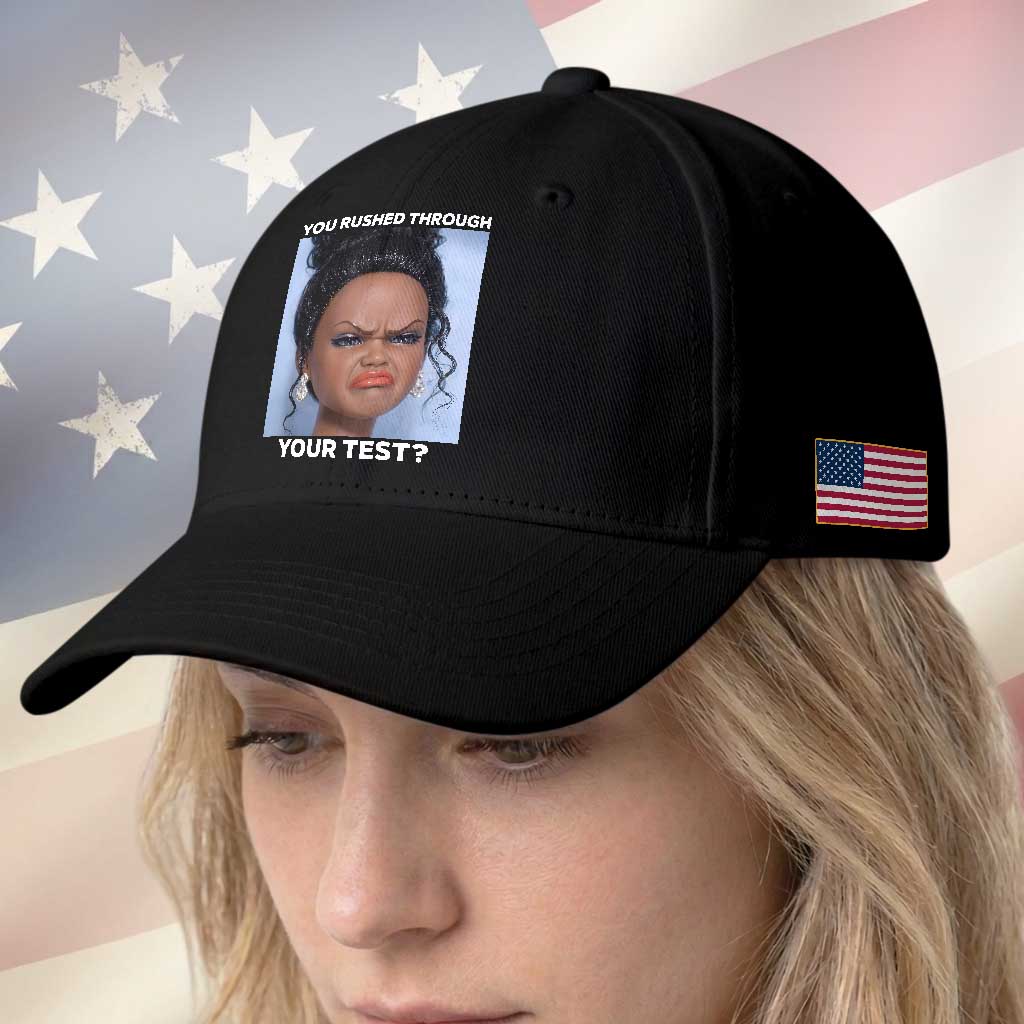 Funny You Rushed Through Your Test Doll Face Meme Baseball Cap Teacher Reaction Humor Testing Day TS02 Print Your Wear