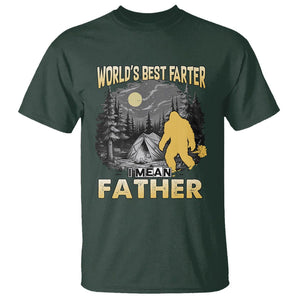 World's Best Farter T Shirt I Mean Father Funny Bigfoot Father's Day TS02 Dark Forest Green Print Your Wear