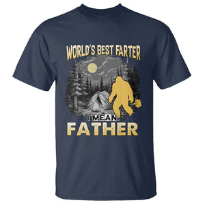 World's Best Farter T Shirt I Mean Father Funny Bigfoot Father's Day TS02 Navy Print Your Wear