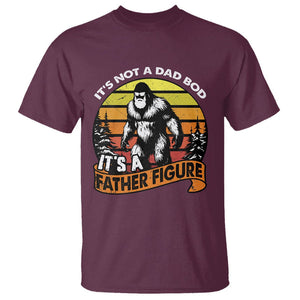 Dad Bod T Shirt It's Not A Dad Bod It's A Father Figure Funny Bigfoot Vintage TS02 Maroon Print Your Wear