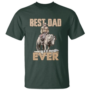 Horse Dad T Shirt Best Dad Ever Western Rodeo Cowboy Father's Day TS02 Dark Forest Green Print Your Wear