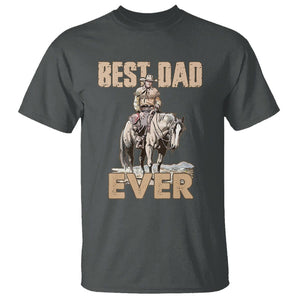 Horse Dad T Shirt Best Dad Ever Western Rodeo Cowboy Father's Day TS02 Dark Heather Print Your Wear