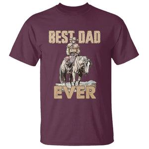 Horse Dad T Shirt Best Dad Ever Western Rodeo Cowboy Father's Day TS02 Maroon Print Your Wear