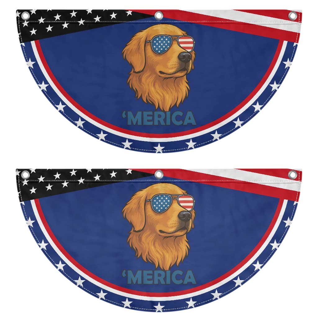 American Dog 'Merica Patriotic Fan Flag Golden Retriever Sunglasses Funny 4th Of July TS02 2pcs pack Classic Navy Print Your Wear