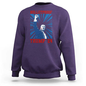 Strong Trump 2024 Sweatshirt Bulletproof Raised Fist Not Today President 45 47 TS02 Purple Print Your Wear