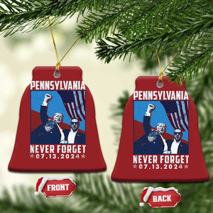 Trump Raised Fist Christmas Ornament Butler Pennsylvania Never Forget July 13 2024 TS02 Bell Flake Red Print Your Wear