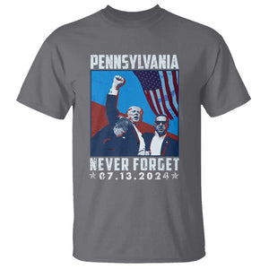 Trump Raised Fist T Shirt Butler Pennsylvania Never Forget July 13 2024 TS02 Charcoal Print Your Wear