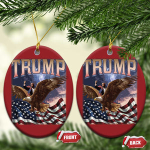 Trump Christmas Ornament American Eagle US Flag TS02 Oval Red Print Your Wear