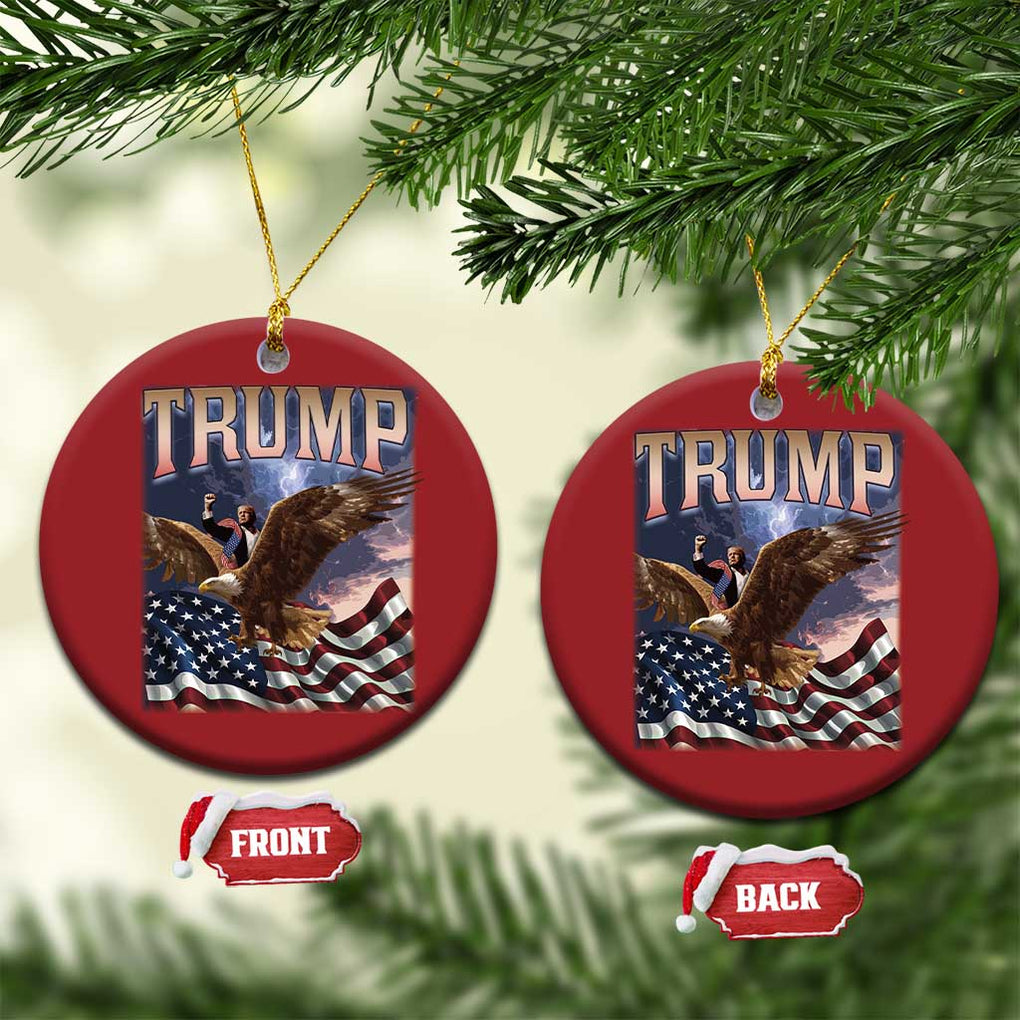 Trump Christmas Ornament American Eagle US Flag TS02 Circle Red Print Your Wear