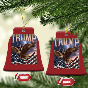 Trump Christmas Ornament American Eagle US Flag TS02 Bell Flake Red Print Your Wear