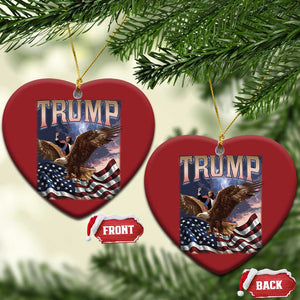 Trump Christmas Ornament American Eagle US Flag TS02 Heart Red Print Your Wear