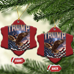 Trump Christmas Ornament American Eagle US Flag TS02 Snow Flake Red Print Your Wear