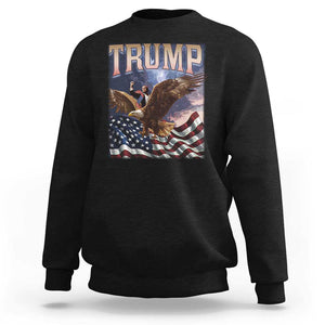 Trump Sweatshirt American Eagle US Flag TS02 Black Print Your Wear