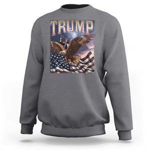 Trump Sweatshirt American Eagle US Flag TS02 Charcoal Print Your Wear