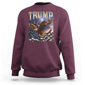 Trump Sweatshirt American Eagle US Flag TS02 Maroon Print Your Wear