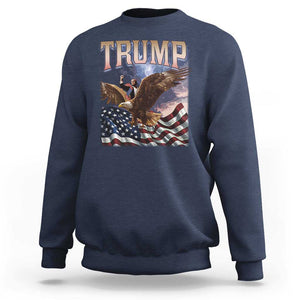 Trump Sweatshirt American Eagle US Flag TS02 Navy Print Your Wear