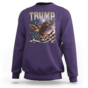 Trump Sweatshirt American Eagle US Flag TS02 Purple Print Your Wear