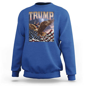 Trump Sweatshirt American Eagle US Flag TS02 Royal Blue Print Your Wear