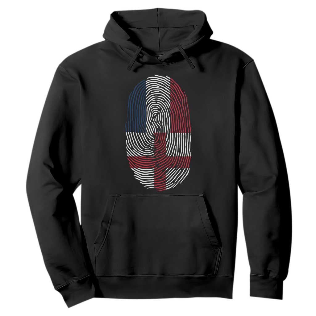 Proud France England Flag Fingerprint DNA Graphic Hoodie French Anglo English Heritage Roots Dual Patriotism TS02 Black Print Your Wear