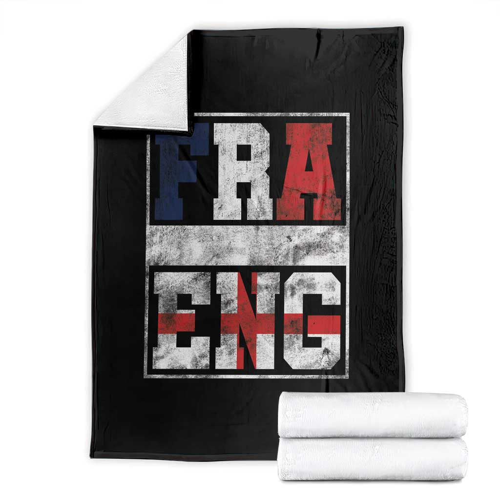 FRA ENG France England Flag Graphic Throw Blanket French English Country Pride TS02 Black Print Your Wear