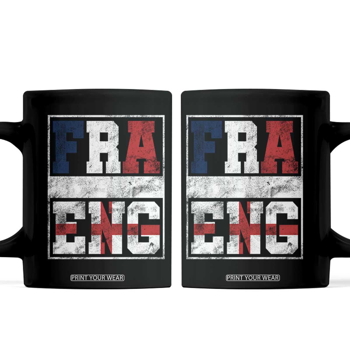 FRA ENG France England Flag Graphic Coffee Mug French English Country Pride TS02 Black Print Your Wear