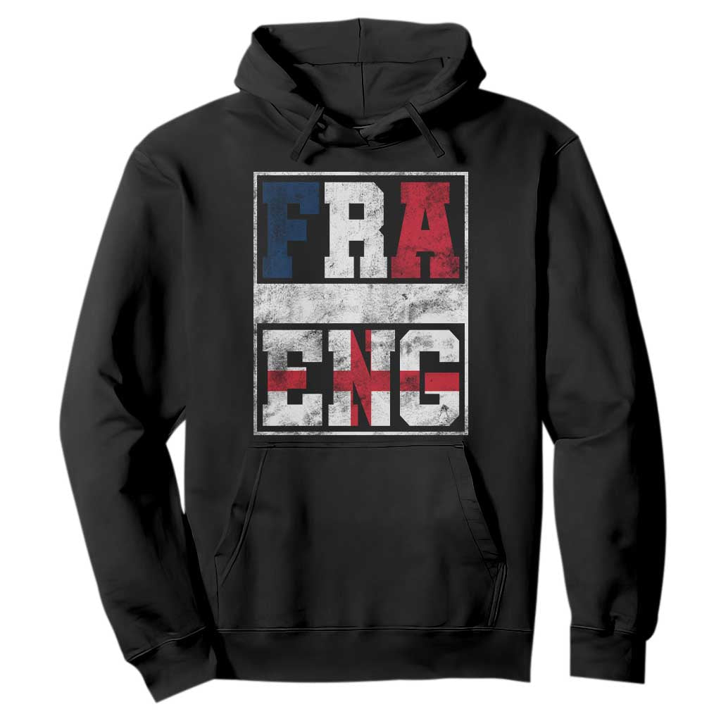 FRA ENG France England Flag Graphic Hoodie French English Country Pride TS02 Black Print Your Wear