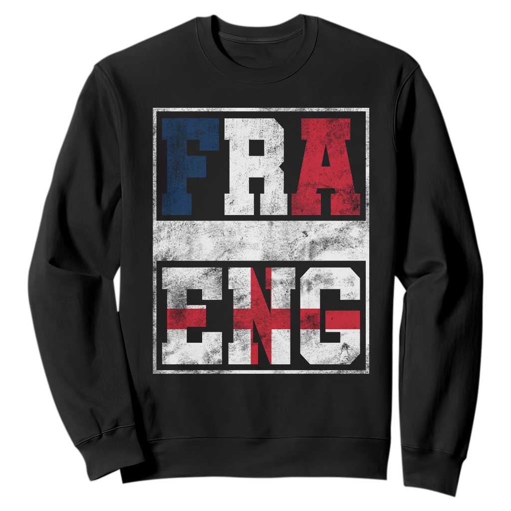 FRA ENG France England Flag Graphic Sweatshirt French English Country Pride TS02 Black Print Your Wear