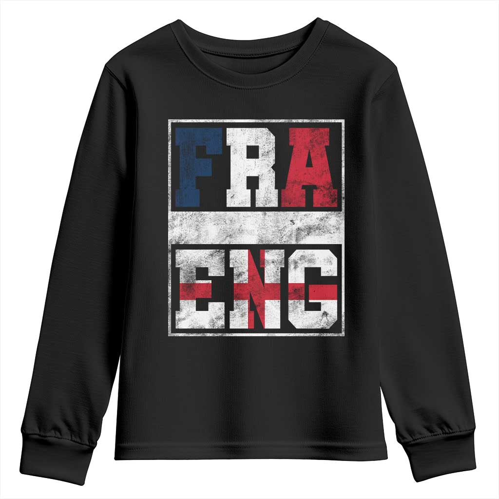 FRA ENG France England Flag Graphic Youth Sweatshirt French English Country Pride TS02 Black Print Your Wear